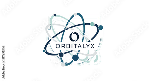 Orbitalyx Logo with Atomic Structure Design.