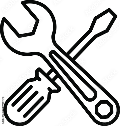 Crossed wrench and screwdriver icon