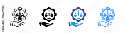 Legal Service icon set multiple style collection