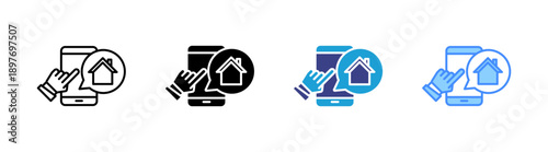 Booking  icon set multiple style collection