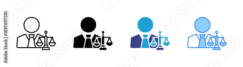 Lawyer  icon set multiple style collection