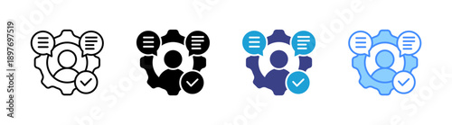 Consulting Services icon set multiple style collection