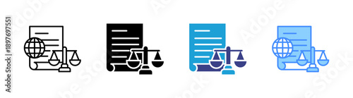 Immigration Law icon set multiple style collection