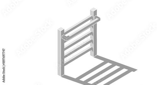 Silver Metal Towel Rack with Multiple Bars.