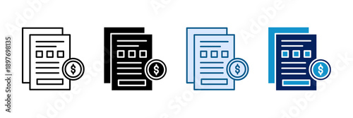 Administrative Forms Icon Set Multiple Style Collection