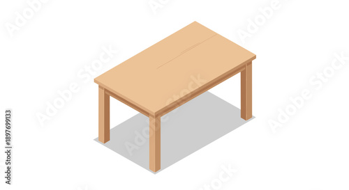 Simple Light Brown Wooden Table Top View.