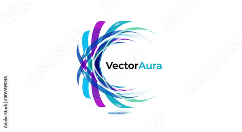 Vector Aura Logo Design Element Swirling.
