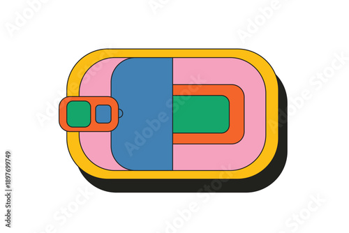 Illustration sardines can bold vibrant unique isolated