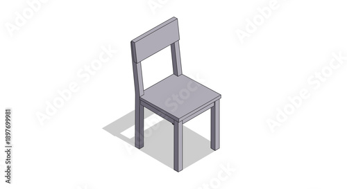 Gray Chair with Simple Design and Legs.