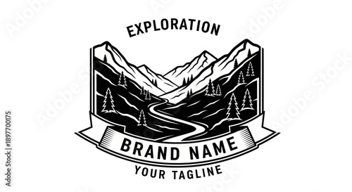 Mountain Landscape Logo Design Template Illustration.