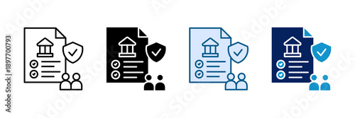 Public Policy Icon Set Multiple Style Collection