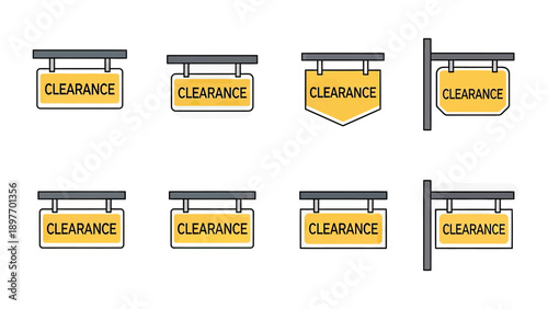 Set of Clearance Sale Signs and Banners
