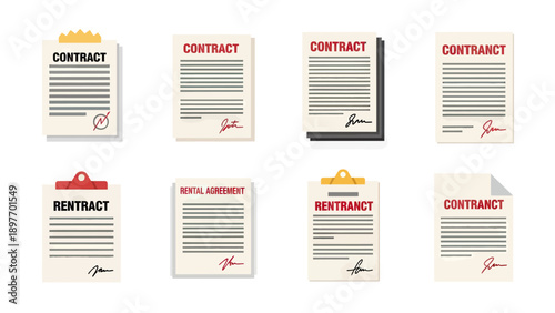 Collection of Contract Documents with Signatures and Seals