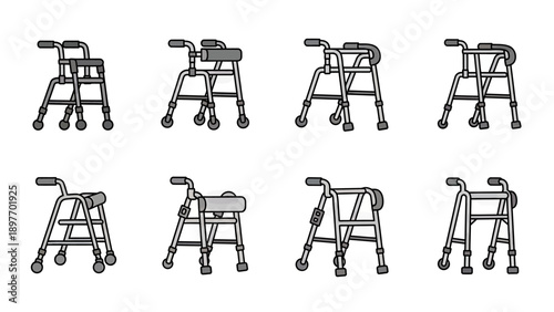 Mobility Aid Walker Collection: Various Designs