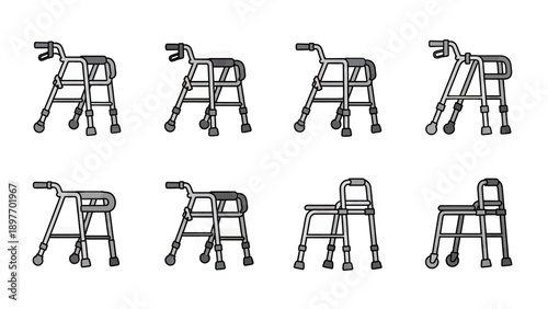 Collection of Medical Walker Icons