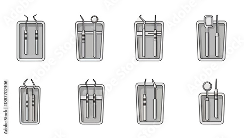 Dental Tools Set - Vector Illustration