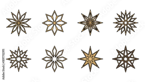 Elegant Geometric Starburst Ornaments Collection