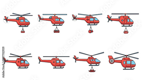 Red Helicopter Collection with Cargo