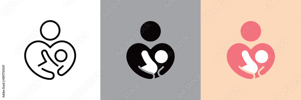 Fototapeta premium シンプルな授乳のアイコン