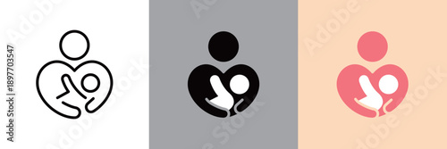 シンプルな授乳のアイコン