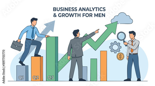Business men analyzing growth charts.