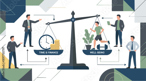 Business people balancing work and life.
