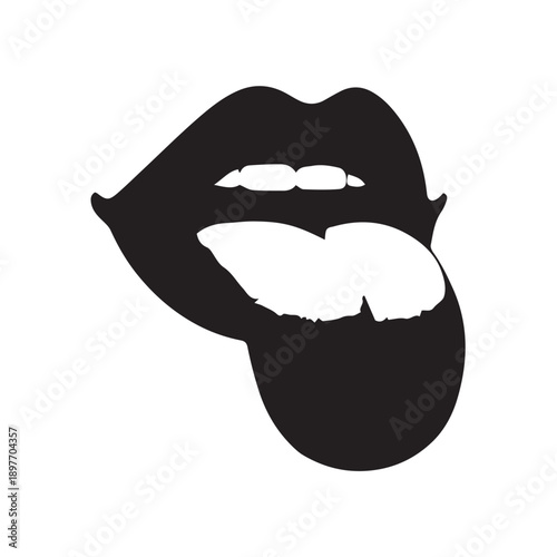 vector tongue silhouette