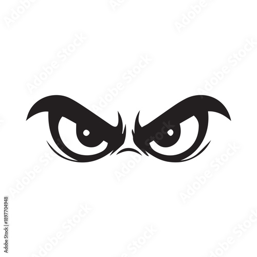 black and white angry eyes silhouette