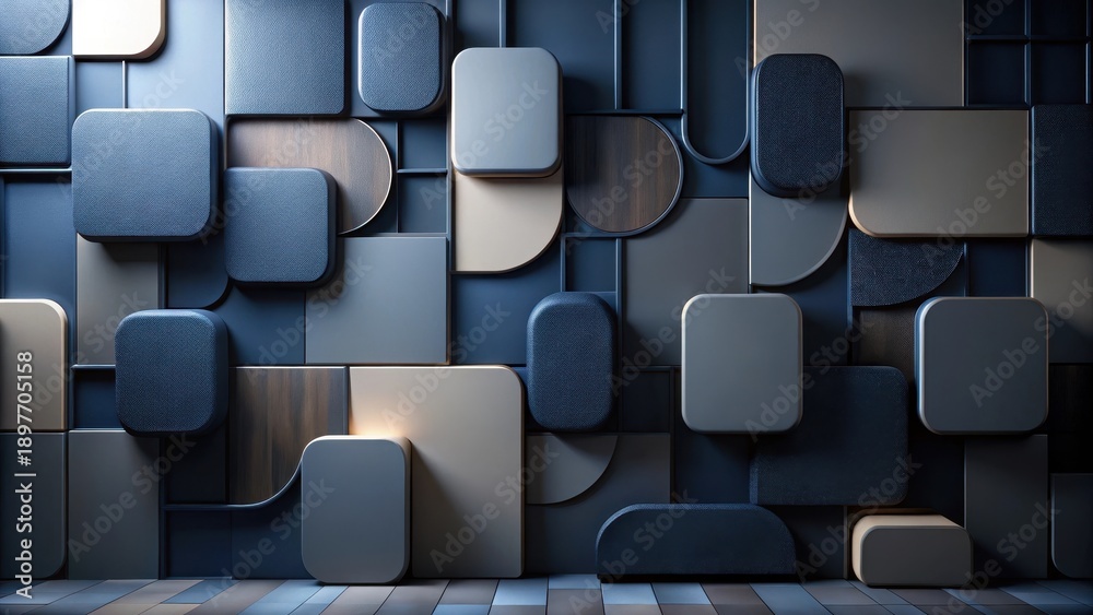 custom made wallpaper toronto digitalAbstract Geometric Wall Panel Design Featuring Varied Shapes and Textures in Muted Tones