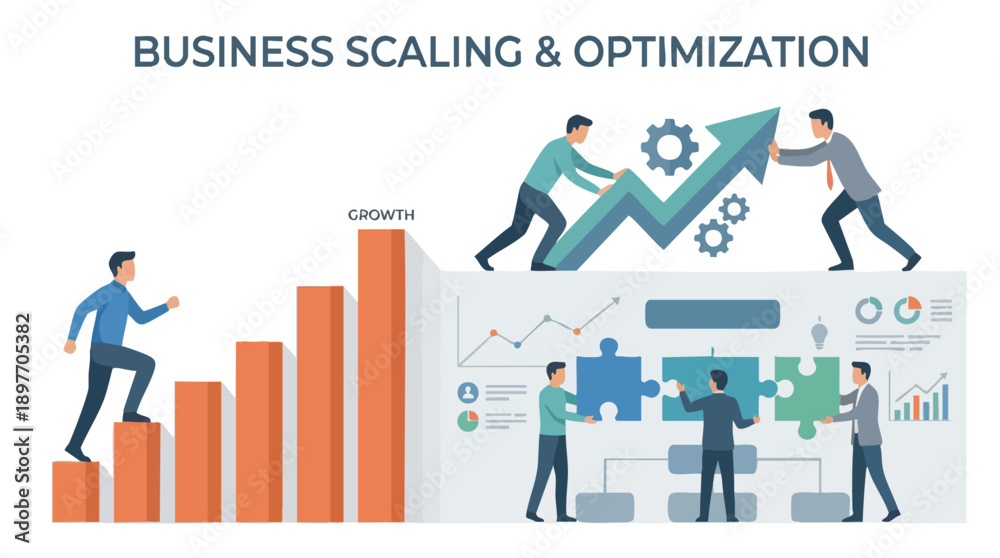 Fototapeta premium Business people working on optimization.