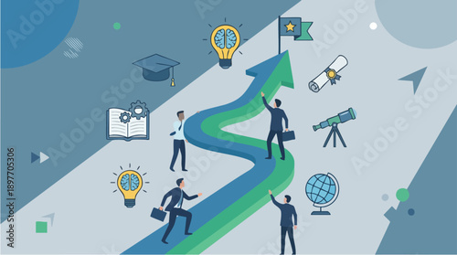 Business People on Growth Path Success.