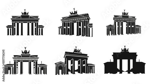 Brandenburg Gate Icons: Berlin Landmark Silhouettes Collection