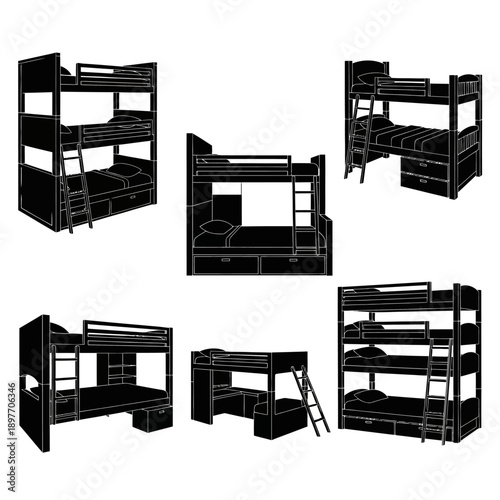 Bunk Bed Silhouettes: A Collection of Modern Bedroom Furniture Designs