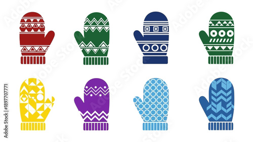 Colorful Winter Mittens Collection: Festive Patterns and Warmth