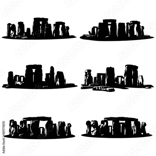 Stonehenge Silhouette Collection: Ancient Monument, Neolithic History, Iconic Landmark