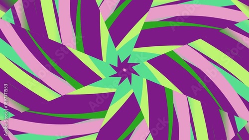 Vibrant Abstract Star Spiral Pattern Background with Geometric Swirling Stripes