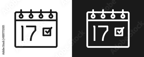 St Patricks Day Icon Set Outline In White And Black Background