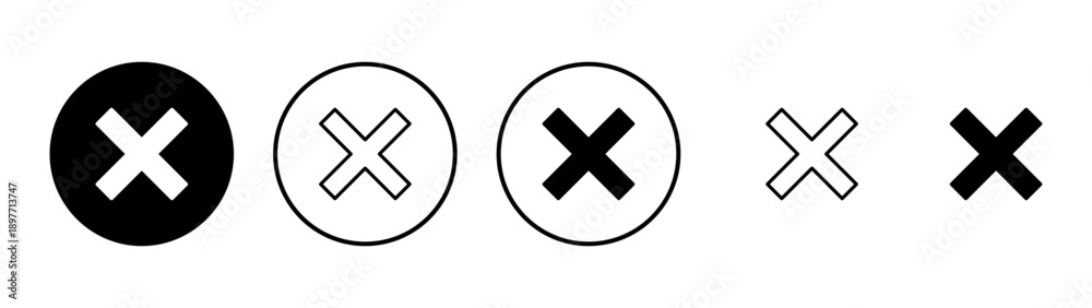 Fototapeta premium Close icon vector. Delete sign and symbol. cross sign
