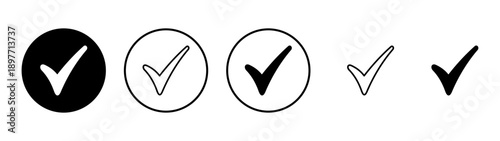 Check mark icon vector. Tick mark sign and symbol