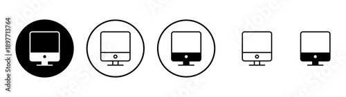 Computer icon vector. computer monitor sign and symbol