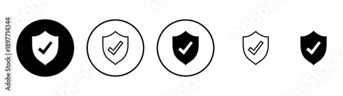 Shield check mark icon vector. Protection approve sign. Insurance icon