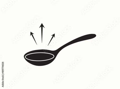 Dining Spoon Lifting Soup Minimal Kitchen Symbol
