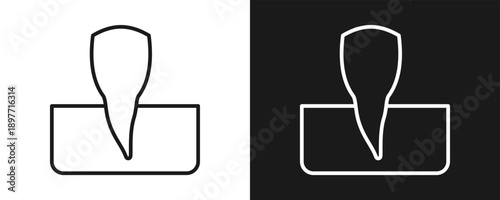 Incisor Icon Set Outline In White And Black Background