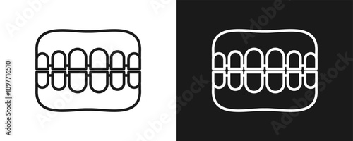 Spacing Icon Set Outline In White And Black Background