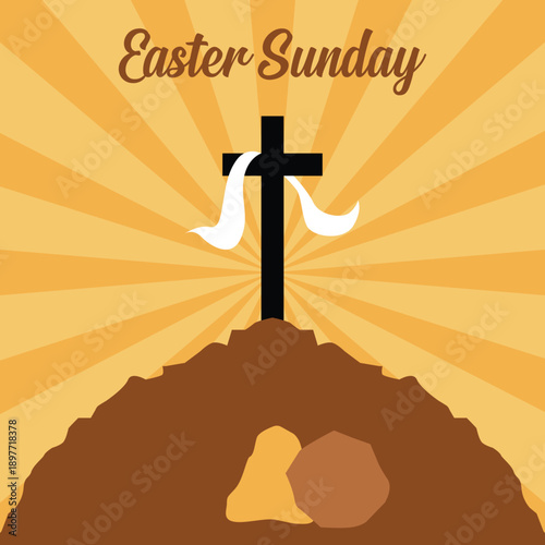 Easter Sunday Lenten Illustration