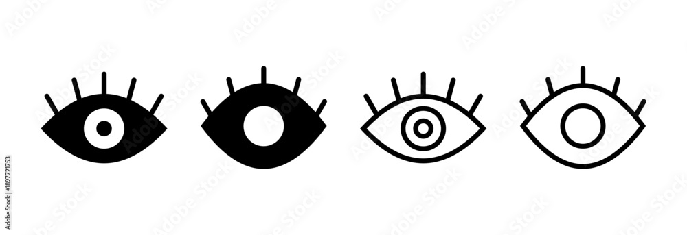 Obraz premium Eye icon vector illustration. Eye sign and symbol. Look and Vision icon.