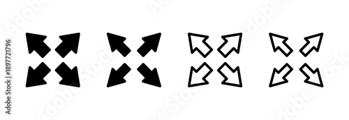Fullscreen Icon vector illustration. Expand to full screen sign and symbol. Arrows symbol