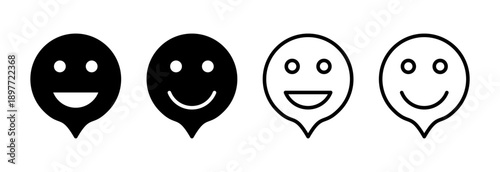 smile icon vector illustration. smile emoticon icon. feedback sign and symbol