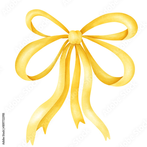 yellow bow, gift bow, ribbon bow, gift ribbon, present bow, yellow ribbon,isolated, transparent, png, no background, transparent background, cut out, isolated element, clipart, white background