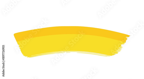 Abstract yellow brushstroke background with textured paint silhouette